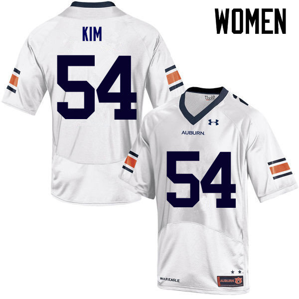 Auburn Tigers Women's Kaleb Kim #54 White Under Armour Stitched College NCAA Authentic Football Jersey WFD0674MP